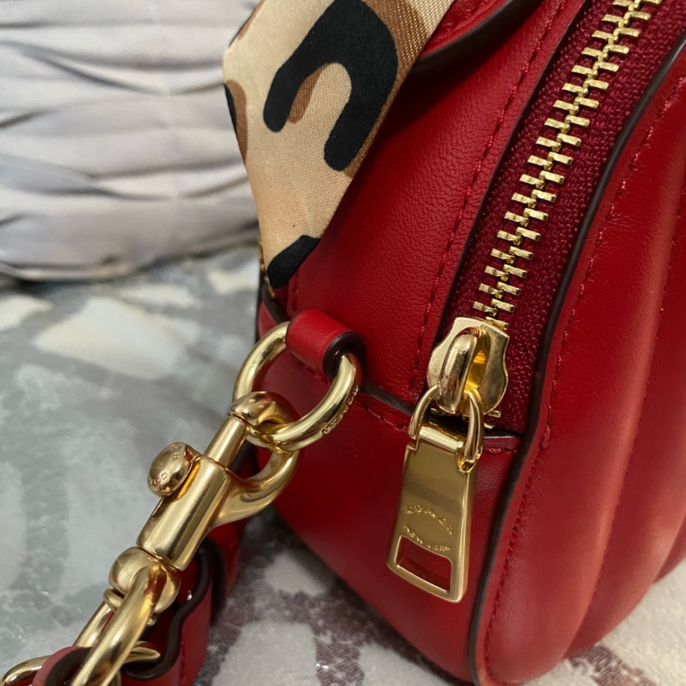 Serena Satchel with Linear Quilting and FREE twilly style scarf - Picture 13 of 13